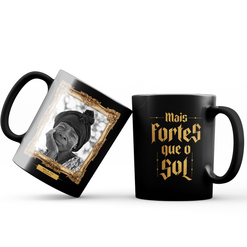 Caneca Preta Porcelana Sela Ito // Mais Fortes que o Sol
